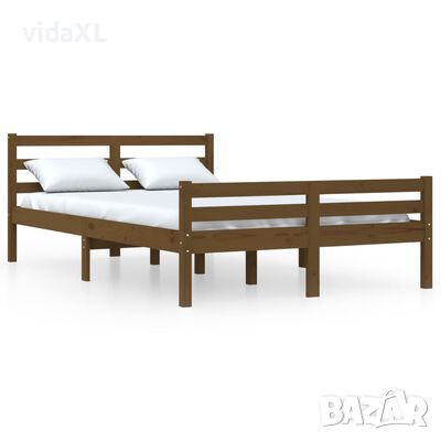 vidaXL Рамка за легло, меденокафява, дърво масив, 160x200 см(SKU:814832