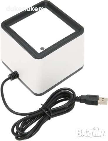 Кабелен USB баркод скенер ASHATA – 1D/2D, настолен (hands-free), снимка 7 - Друго търговско оборудване - 53110075