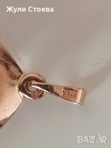 Руска златна висулка с аметист, снимка 6 - Колиета, медальони, синджири - 53706551