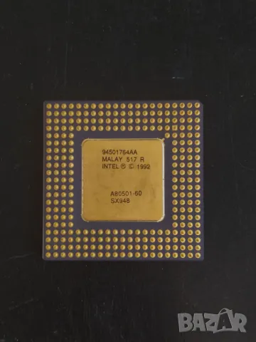 Intel Pentium A80501-60 Socket 4 Gold процесор за ретро компютър , снимка 4 - Процесори - 48435184