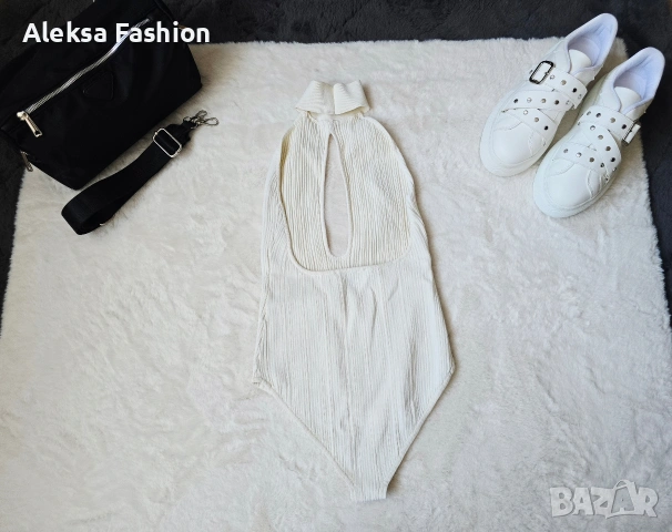 Кремаво боди с гол гръб , снимка 6 - Потници - 47560534