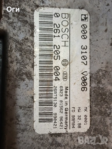 Компютър за Смарт 0.6 55к.с. 0 261 205 004 / 000 3107 V006, снимка 2 - Части - 53998014