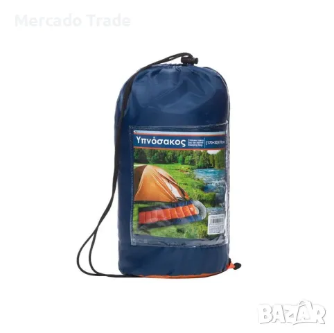 Спален чувал Mercado Trade, Водоустойчив със слънцезащита, Синьо-оранжев, снимка 2 - Палатки - 50437377