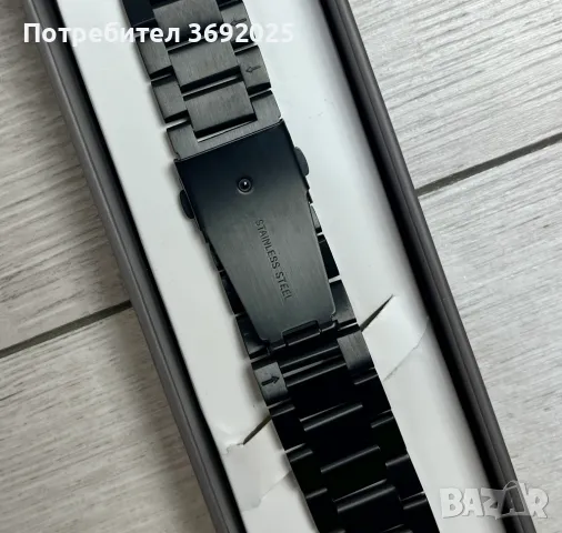 Сменяема каишка за часовник Samsung Galaxy Watch 42, черен металик, неръждаема стомана, снимка 7 - Samsung - 48420899