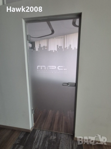 Спешно Комплект стъклена фирмена стъклена интериорна врата, снимка 2 - Интериорни врати - 51736235