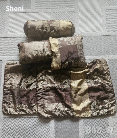 Кувертюра, шалте за спалня от 6 части, снимка 11 - Покривки за легло - 53289923