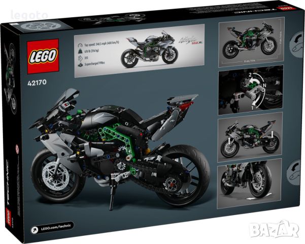 НОВО ЛЕГО 42170 ТЕХНИК - Кавазаки Нинджа H2R  LEGO 42170 TECHNIK - Kawasaki Ninja H2R 42170, снимка 3 - Конструктори - 45217505