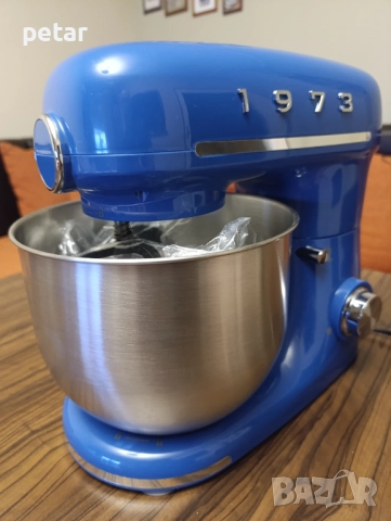 SilverCrest SKML 600 BA1 600W Ретро Син Кухненски робот, снимка 3 - Миксери - 52776893