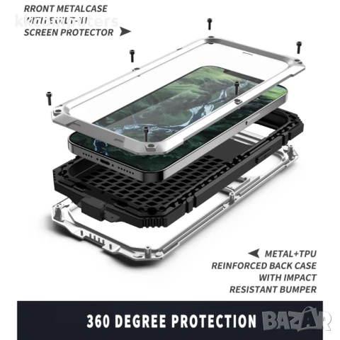 Apple iPhone 12 mini R-JUST Влагоустойчив Удароустойчив Калъф и Протектор Зашита 360 Градуса, снимка 8 - Калъфи, кейсове - 51121448