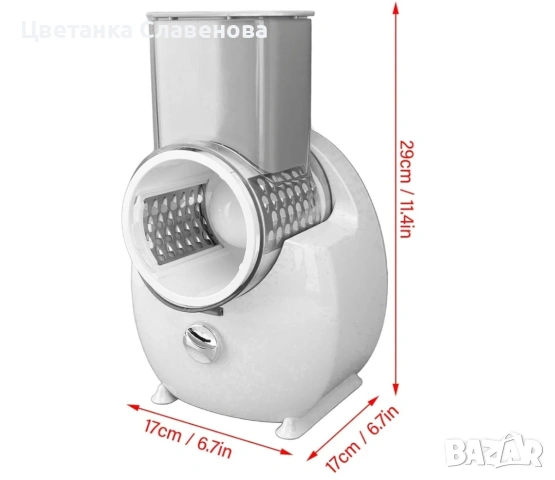 Електрическа кухненска машина за рязане на зеленчуци, ренде за сирене, за картофи, репички, лук, снимка 6 - Кухненски роботи - 53060829