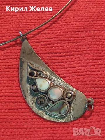 РАЗКОШНА СРЕБЪРНА ОГЪРЛИЦА с КРАЛСКИ СЕДЕФ СРЕБРО ВИСОКА ПРОБА РЪЧНА РАБОТА ЧАСТ от КОМПЛЕКТ 47560, снимка 16 - Антикварни и старинни предмети - 49656358