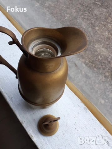 Стар бронзов декантер кана термос, снимка 3 - Антикварни и старинни предмети - 53431391