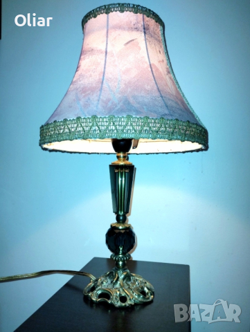 Много красива, стара лампа с абажур. , снимка 3 - Антикварни и старинни предмети - 44961588