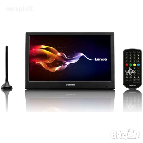 Преносим телевизор Lenco, TFT-1038BK, LED, 10", HD, Черен