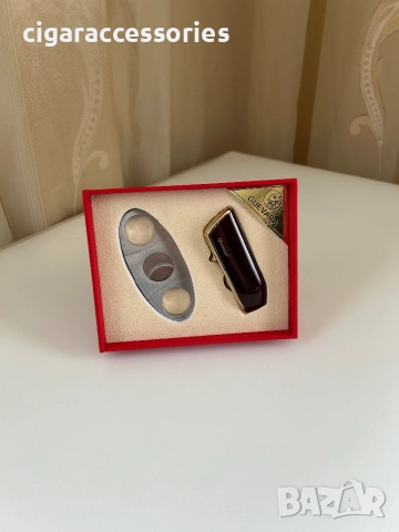 Подаръчен комплект Guevara – аксесоари за пури (запалка + ножица)