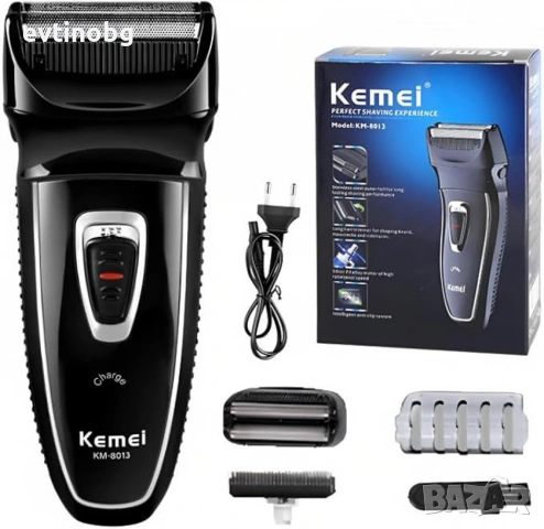 Тример за мъже Kemei KM-8013 с миеща се глава, Черен, снимка 4 - Електрически самобръсначки - 53941731