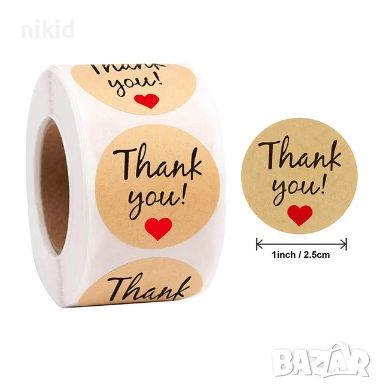 100 бр Thank You ❤ Сърце малки самозалепващи лепенки стикери за ръчна изработка за подарък, снимка 3 - Други - 41365178