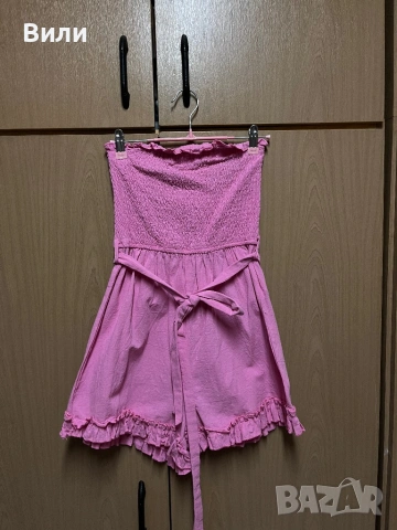 Дамски летен гащеризон без презрамки