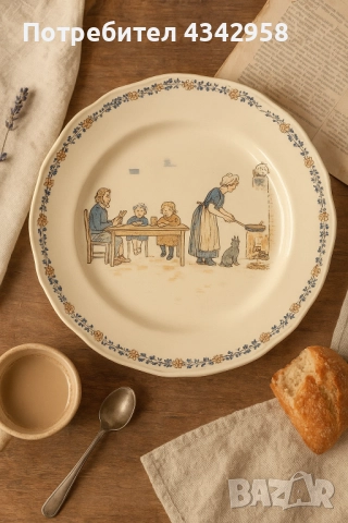 Винтидж фаянсова чиния Sarreguemines France – Enfants Richardг.