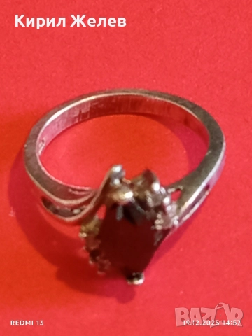 Винтидж сребърен пръстен с ювелирно инкрустиран диамант МОЙСЕНИТ майсторска ръчна изработка 11893, снимка 5 - Пръстени - 52848109