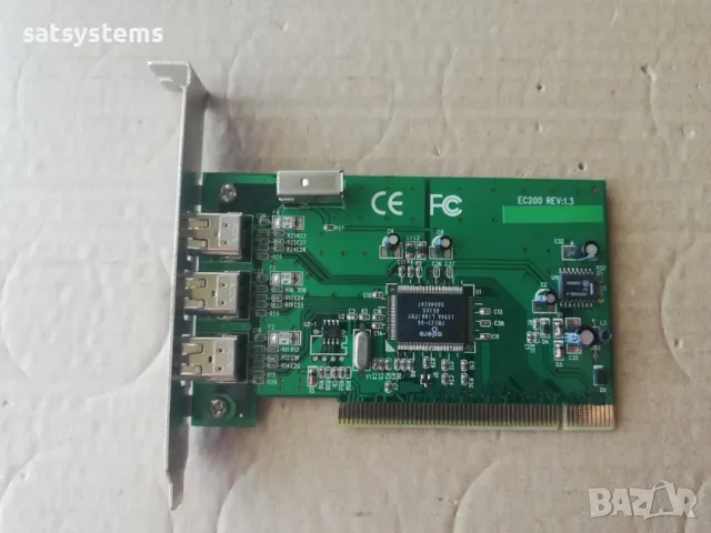 PCI 3+1 Port 1394A FireWire Adapter Card Agere FW323-06 Link/PNY EC200 REV.1.3 , снимка 1 - Други - 48095887