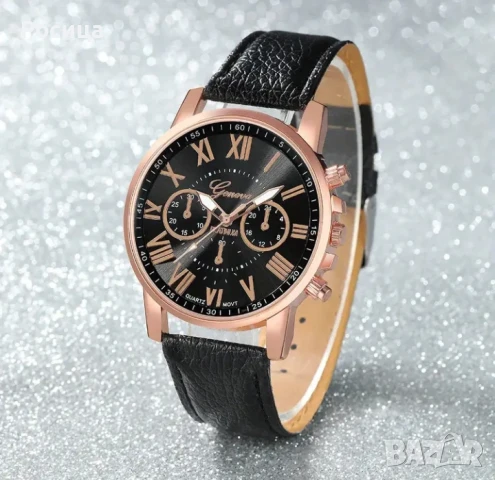 Дамски кварцов часовник в черно , снимка 2 - Дамски - 50557283