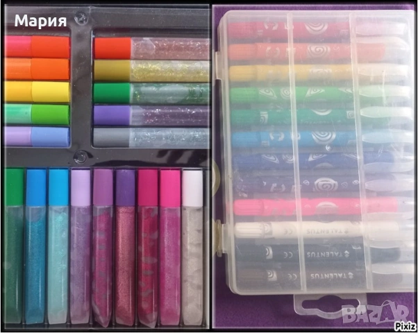 Лепила цветни с брокат и гел пастели