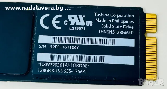 MacBook AIR 2012 SSD 128 GB Toshiba THNSNSGMCP mSATA, снимка 4 - Твърди дискове - 46866047