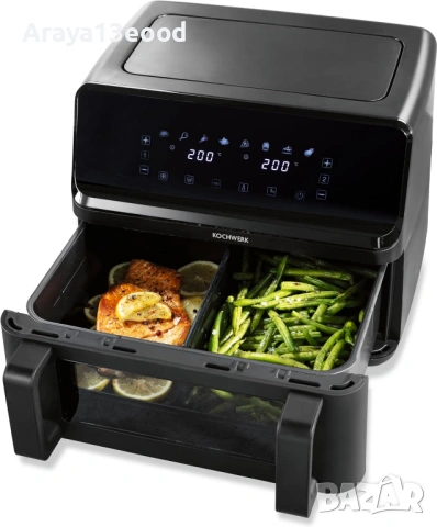 Двоен еър фрайър с разделяема камера Rachs Kochwerk 9L, 2700 W, снимка 11 - Фритюрници - 54068033