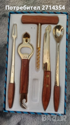 Комплект за вино с златно покритие 