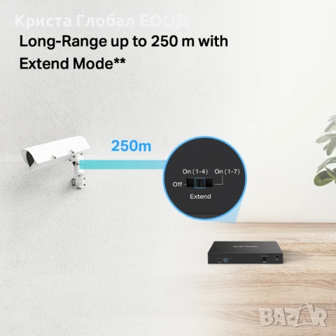 Комутатор Mercusys Switch 8 Port PoE+ MS108GP, снимка 7 - Суичове - 50475164