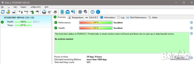 HDD 320 GB Seagate за лаптоп на 59 дни работа!, снимка 2 - Твърди дискове - 53497501