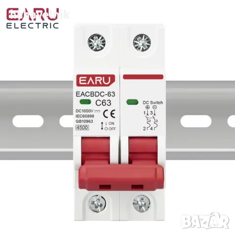 40A DC 1000V соларен прекъсвач Превключвател за защита от претоварване 2P DC1000V фотоволтаичен MCB, снимка 2 - Друга електроника - 49625290
