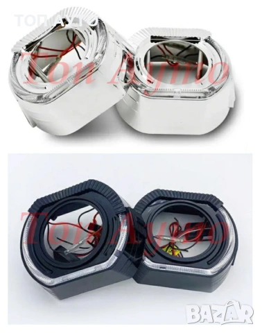 Декоративни Капачки 2,5'' и 3'' Angel eyes DRL Дневни Светлини Бяло и Оранжево, снимка 4 - Аксесоари и консумативи - 53946905