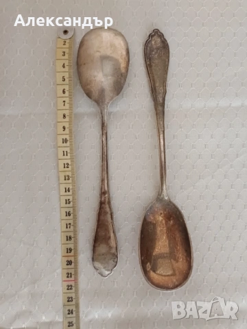 Немски посребрени лъжици, снимка 4 - Антикварни и старинни предмети - 53437987