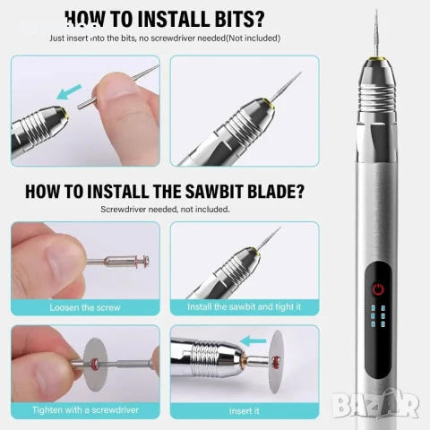 НОВ комплект инструменти за гравиране Akdomart Мини писалка за гравиране, снимка 3 - Гедорета - 50555700