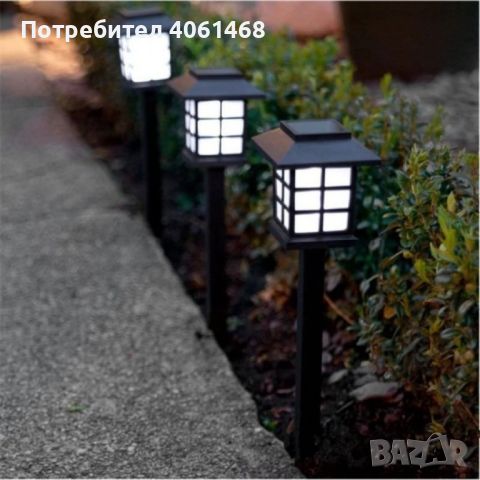 Комплект от 6 броя соларни LED лампи за двор и градина / Височина на соларната LED лампа: 27 см, снимка 1 - Други инструменти - 46411942