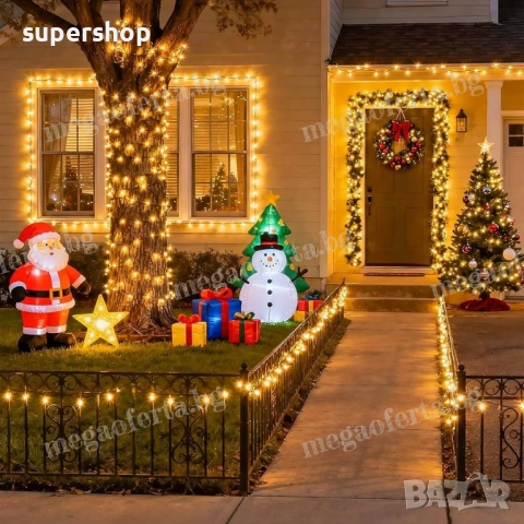 Светещ Коледен Гирлянд 50м. с 250 Диода Топла Светлина Коледна Украса, снимка 5 - Други - 52514054