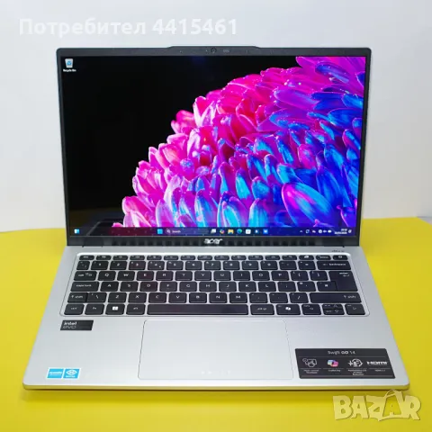 MINT Acer Swift Go 14 SFG14-73 14" 2.8K OLED Ultra 7 24MB 4.8Ghz 16GB 1TB ARC +!, снимка 7 - Лаптопи за работа - 49511082