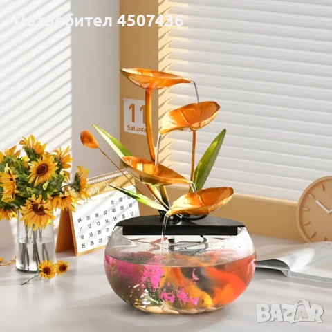 2025 Комплект USB захранван декоративен фонтан с аквариум, снимка 2 - Декорация за дома - 51180238