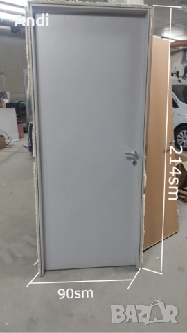 Врата интериорна  с каса брава  дръжки и ключ  90/214см дясна, снимка 10 - Дограми - 52769348