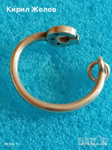 Сребърна обица тип халка с форма на подкова 52358, снимка 8 - Обеци - 52605552
