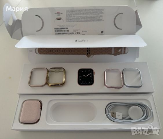 Apple watch 5 + celullar, 44мм. Алуминиум цвят златен, снимка 4 - Apple iPhone - 46415686