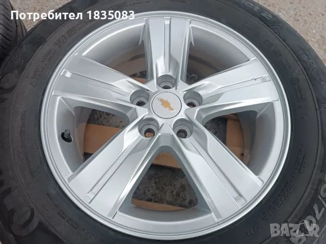 Лети джанти 16ки 5х105 Chevrolet, Opel + летни гуми 205/70/16 Continental, снимка 7 - Гуми и джанти - 47234743