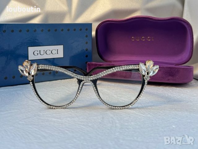 Gucci очила за компютър прозрачни  с камъни слънчеви диоптрични рамки, снимка 6 - Слънчеви и диоптрични очила - 45200394