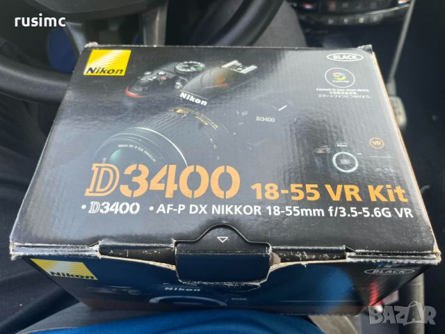 Фотоапарат Nikon D3400 с обектив AF-P 18-55mm f/3.5-5.6G (DSLR), снимка 6 - Фотоапарати - 46306512