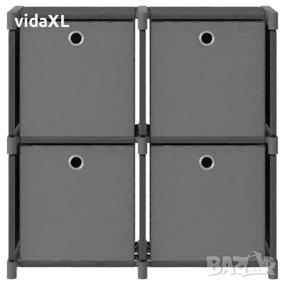 vidaXL Органайзер с 4 отделения с кутии, сив, 69x30x72,5 см, плат(SKU:322601), снимка 5 - Други - 49419990