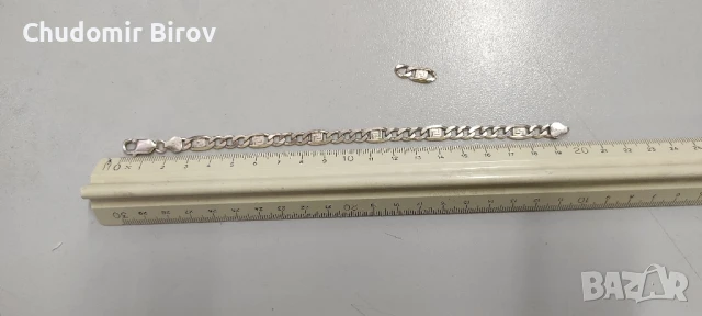 Мъжка сребърна гривна, снимка 2 - Гривни - 51423317