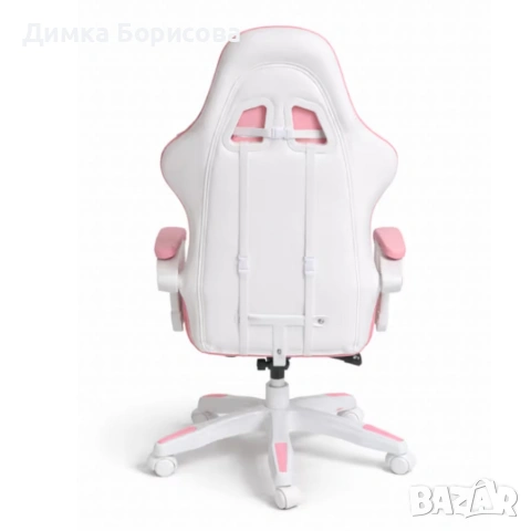 Ергономичен розов геймърски стол с поставка за крака - регулируема облегалка и 2 възглавници , снимка 8 - Други - 53988893