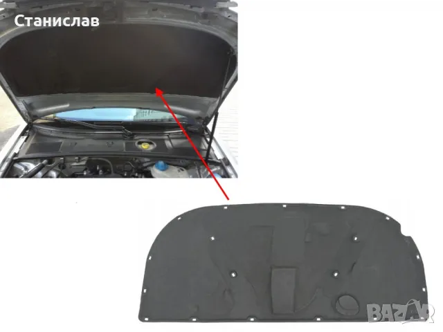 Audi A4 B6 изолация за преден капак